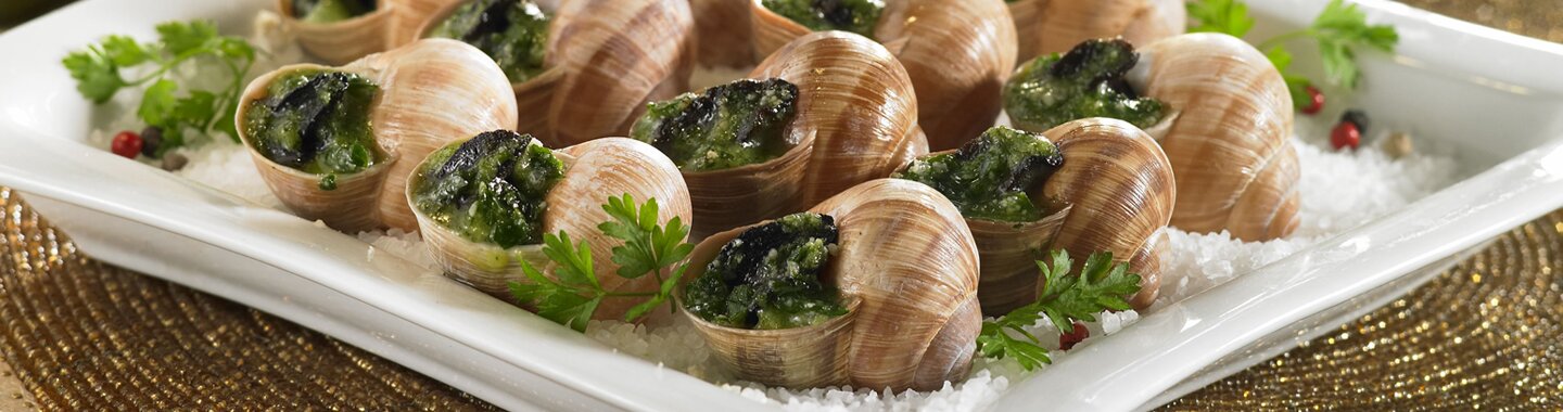 Assiette De 12 Coquilles D'escargot Gros Gris Frais À La Bourguignonne